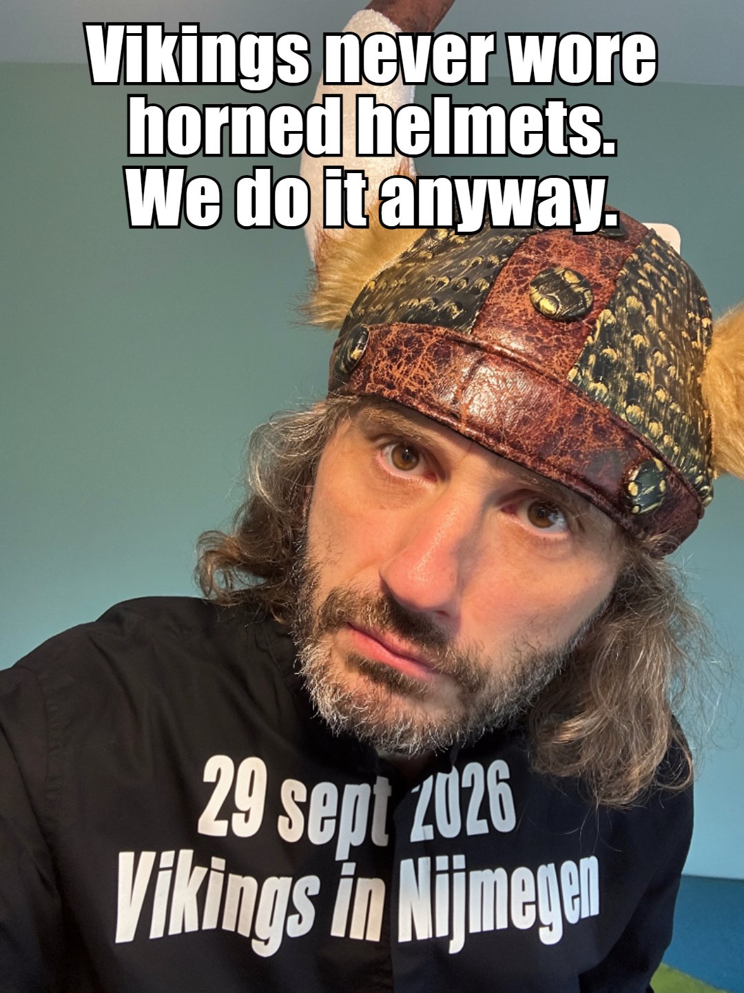 Vikings never wore horned helmets. We do it anyway. Viking Edition, 29 Sept 2026
